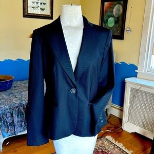 2 piece pin dark blue stipped Ann taylor suit ladies